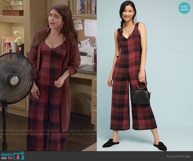Checked Wide-Leg Jumpsuit from Anthropologie worn by Haley Dunphy (Sarah Hyland) on Modern Family