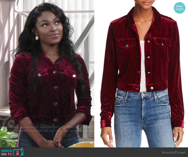 Aqua Velvet Jacket worn by Ana Hamilton (Loren Lott) on The Young and the Restless