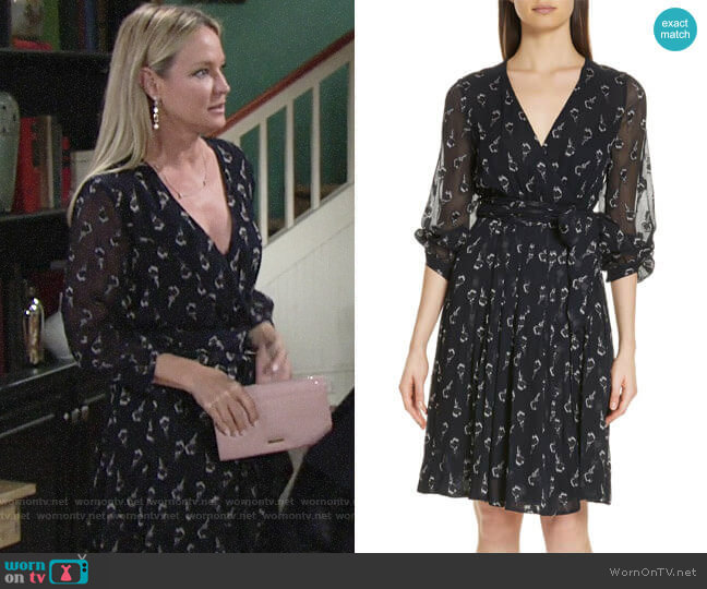 Ba&Sh Memory Floral Silk Chiffon Dress worn by Sharon Newman (Sharon Case) on The Young and the Restless