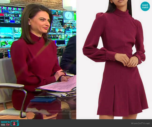 Proenza Schouler Balloon Sleeve Crepe Mini Dress worn by Bianna Golodryga on CBS Mornings