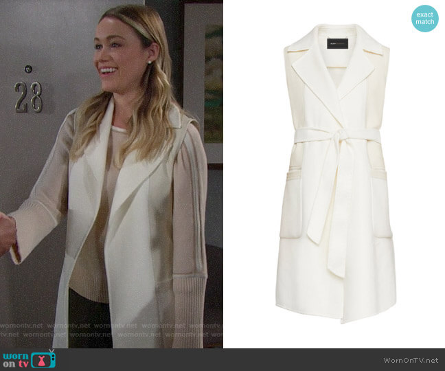 Bcbgmaxazria Camilla Long Wrap Vest worn by Flo Fulton (Katrina Bowden) on The Bold and the Beautiful