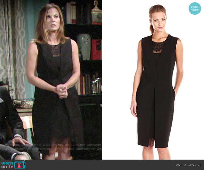 Bcbgmaxazria Foster Vest Dress with Lace Insert worn by Phyllis Newman (Gina Tognoni) on The Young and the Restless