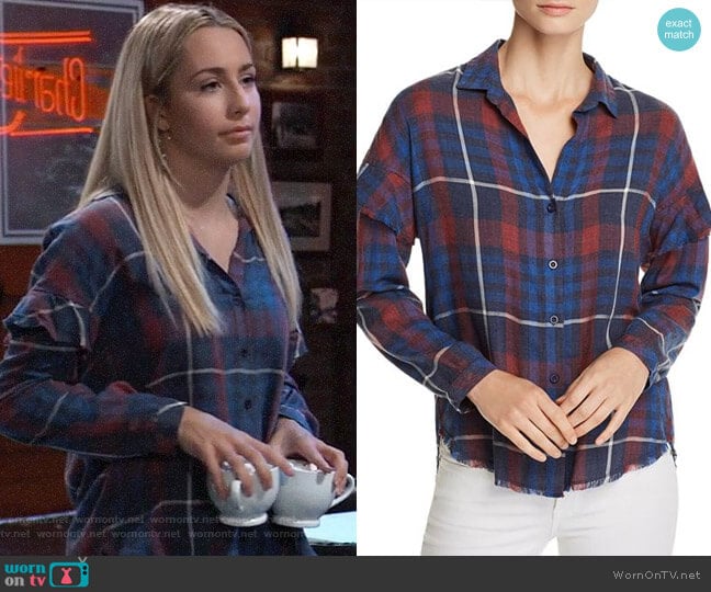 Bella Dahl Ruffled Plaid Shirt worn by Josslyn Jacks (Eden McCoy) on General Hospital