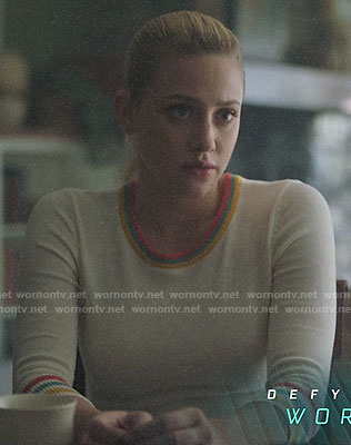 Betty’s striped trim sweater on Riverdale