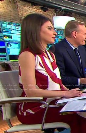 Bianna’s white and red graphic print top on CBS This Morning