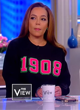 Sunny’s black 1908 sweatshirt on The View