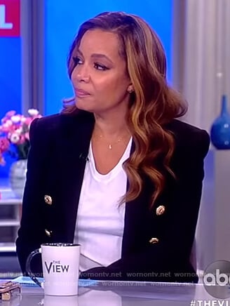 Sunny’s black double breasted blazer on The View