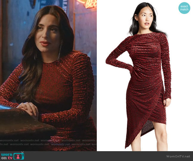 C/Meo Collective Breakthrough Midi Dress worn by Cristal Jennings (Daniella Alonso) on Dynasty