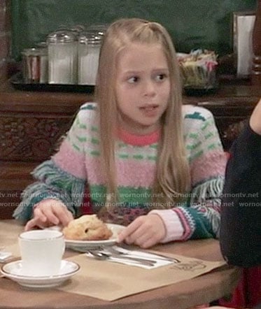 Charlotte’s fringed sweater on General Hospital