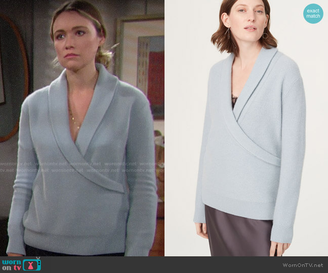 Club Monaco Maureesha Sweater in Har worn by Flo Fulton (Katrina Bowden) on The Bold and the Beautiful