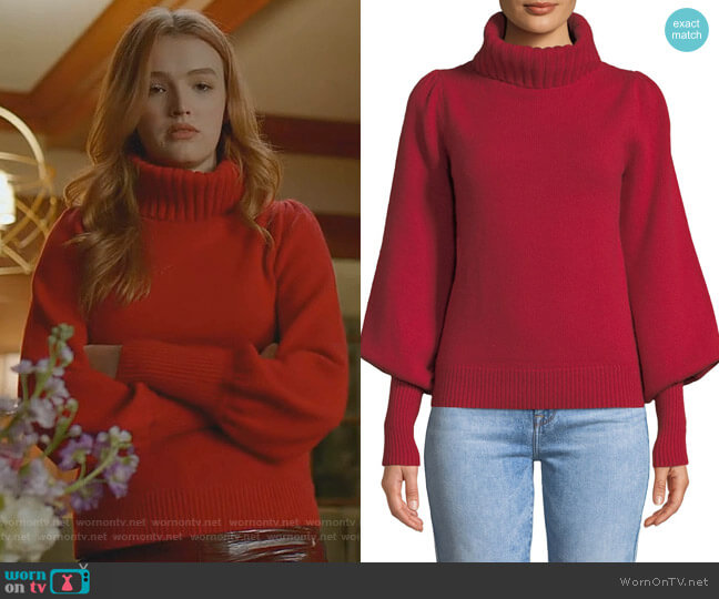 Co Boat-Neck Long-Sleeve Wool-Cashmere Sweater worn by Kirby Anders (Maddison Brown) on Dynasty