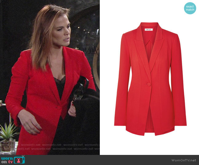 Diane von Furstenberg Long One-Button Blazer worn by Phyllis Newman (Gina Tognoni) on The Young and the Restless
