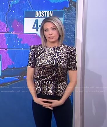 Dylan’s leopard velvet top on Today