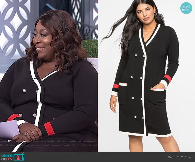 Eloquii Cardigan Sweater Dress worn by Loni Love on The Real