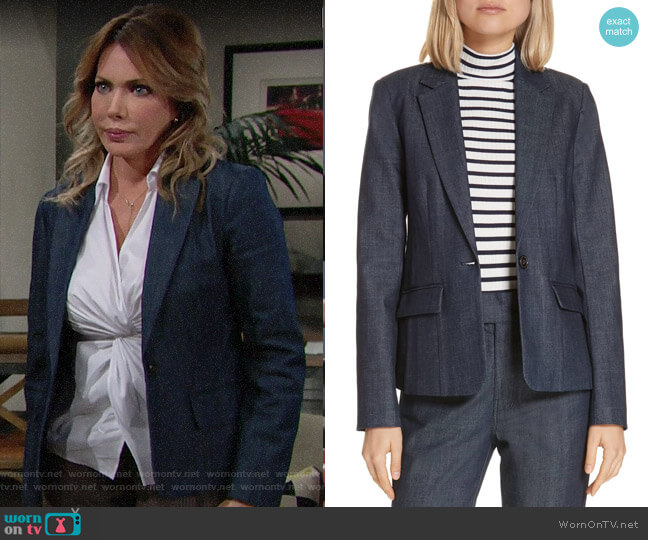 Frame Classic Denim Blazer worn by Taylor Hayes (Hunter Tylo) on The Bold and the Beautiful