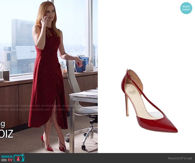 Francesco Russo Asymmetric-Strap d'Orsay Pump worn by Donna Paulsen (Sarah Rafferty) on Suits