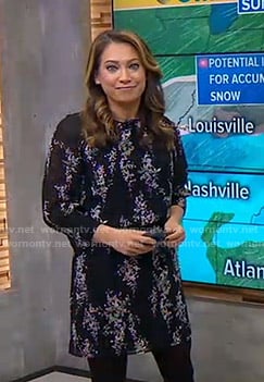 Ginger’s black floral dress on Good Morning America