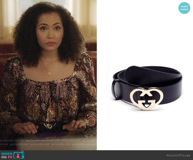 Gucci GG Heart Belt worn by Macy Vaughn (Madeleine Mantock) on Charmed