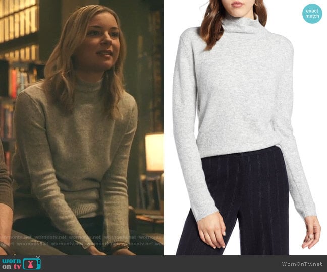 Halogen Fuzzy Mock Neck Sweater worn by Nicolette Nevin (Emily VanCamp) on The Resident