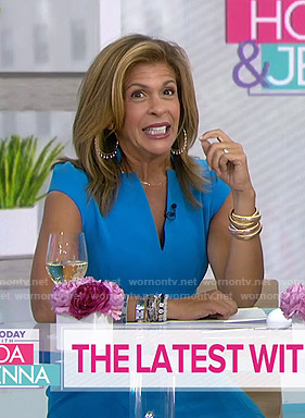Hoda’s blue v-neck dress on Today
