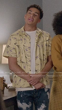 Junior’s yellow banana print shirt on Black-ish