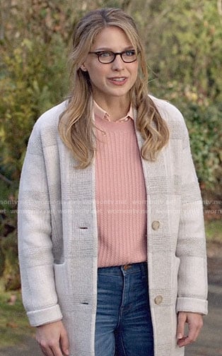 Kara’s plaid cardigan on Supergirl