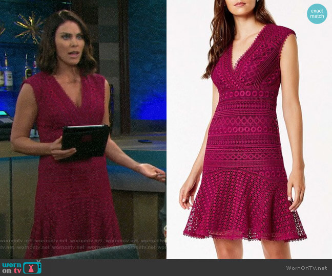 Karen Millen Lace Peplum Dress worn by Chloe Lane (Nadia Bjorlin) on Days of our Lives