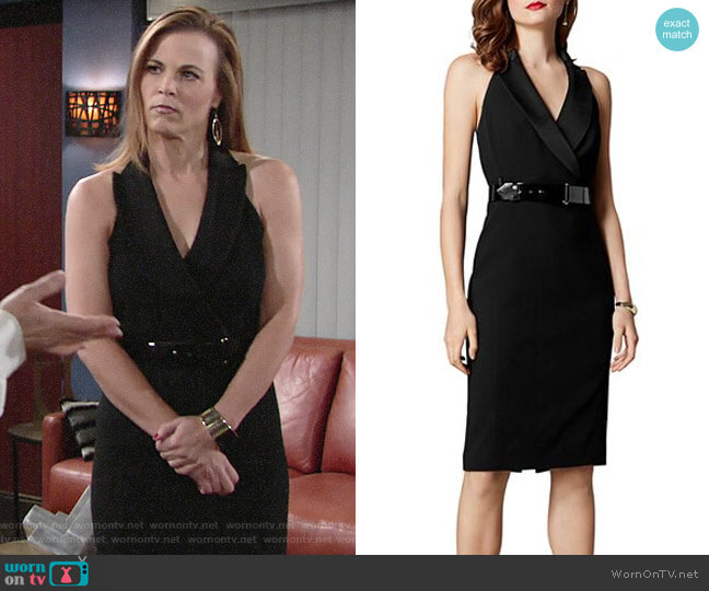 Karen Millen Halter Tuxedo Dress worn by Phyllis Newman (Gina Tognoni) on The Young and the Restless