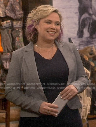 Kristin’s scalloped trim dress on Last Man Standing
