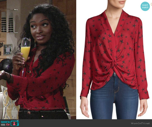 L'Agence Mariposa Star Print Blouse worn by Ana Hamilton (Loren Lott) on The Young and the Restless