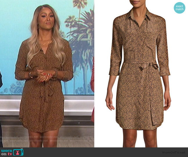 L'Agence Silk Stella Cheetah Shirtdress worn by Eve on The Talk