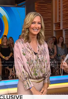 Lara’s pink floral blouse on Good Morning America