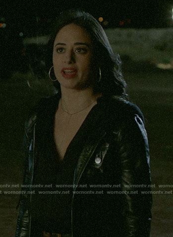 Liz’s leather hooded jacket on Roswell New Mexico