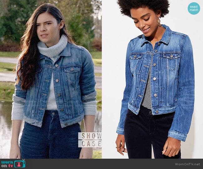 Loft Pleated Denim Jacket worn by Nia Nal (Nicole Maines) on Supergirl