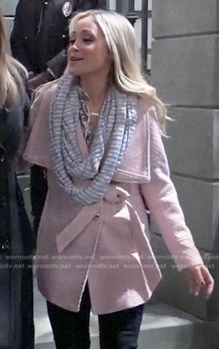 Lulu’s pink textured wrap coat on General Hospital