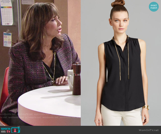 MICHAEL Michael Kors Chain Neck Blouse worn by Jill Abbott (Jess Walton) on The Young and the Restless