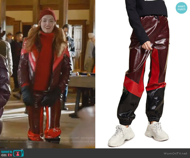 MSGM Faux Leather Track Pants worn by Kirby Anders (Maddison Brown) on Dynasty
