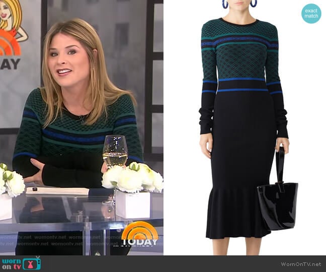 Opening Ceremony Novelty Rib Knit Dress worn by Jenna Bush Hager on Today