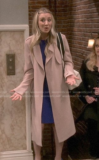 Penny’s long beige coat on The Big Bang Theory