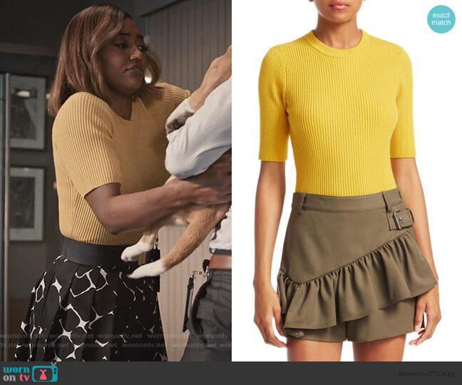 Phillip Lim 3.1 Rib Knit Short Sleeve Sweater worn by Daisy Grant (Patina Miller) on Madam Secretary