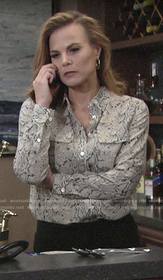 Phyllis’s snake print blouse on The Young and the Restless
