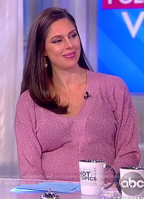 Abby’s pink v-neck metallic mini dress on The View