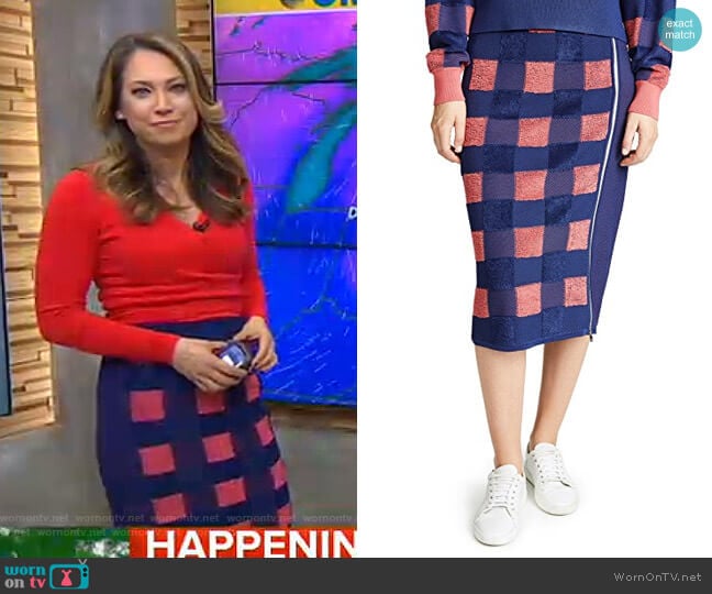 Rag & Bone Ridley Skirt worn by Ginger Zee on Good Morning America