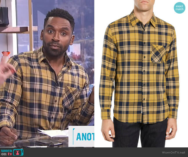 Rag & Bone Fit 3 Plaid Beach Shirt worn by Justin Sylvester on E! News