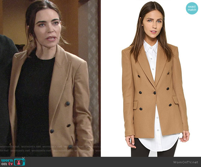 Rag & Bone Corin Blazer worn by Victoria Newman (Amelia Heinle) on The Young and the Restless