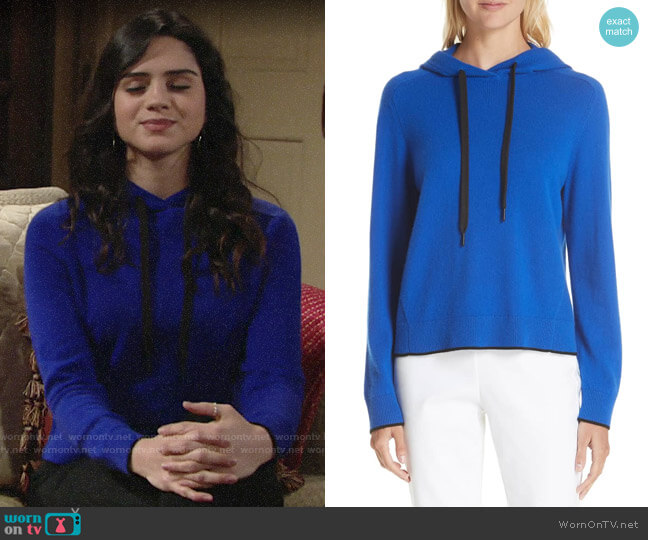 Rag & Bone Yorke Cashmere Hoodie worn by Lola Rosales (Sasha Calle) on The Young and the Restless
