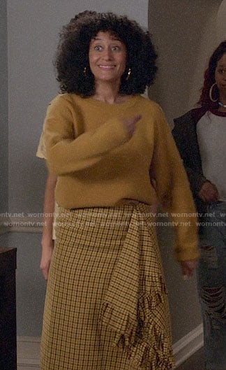 Bo’s yellow plaid ruffled skirt on Black-ish
