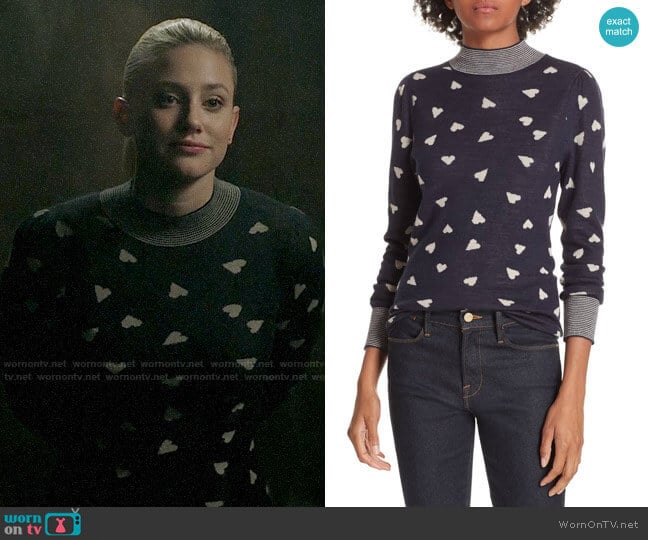 Rebecca Taylor Heart Jacquard Sweater worn by Betty Cooper (Lili Reinhart) on Riverdale