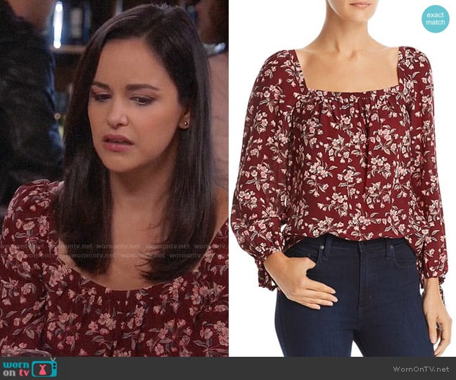 Rebecca Taylor Tilda Floral Silk Top worn by Amy Santiago (Melissa Fumero) on Brooklyn Nine-Nine
