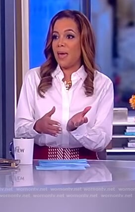 Sunny’s red check midi skirt on The View